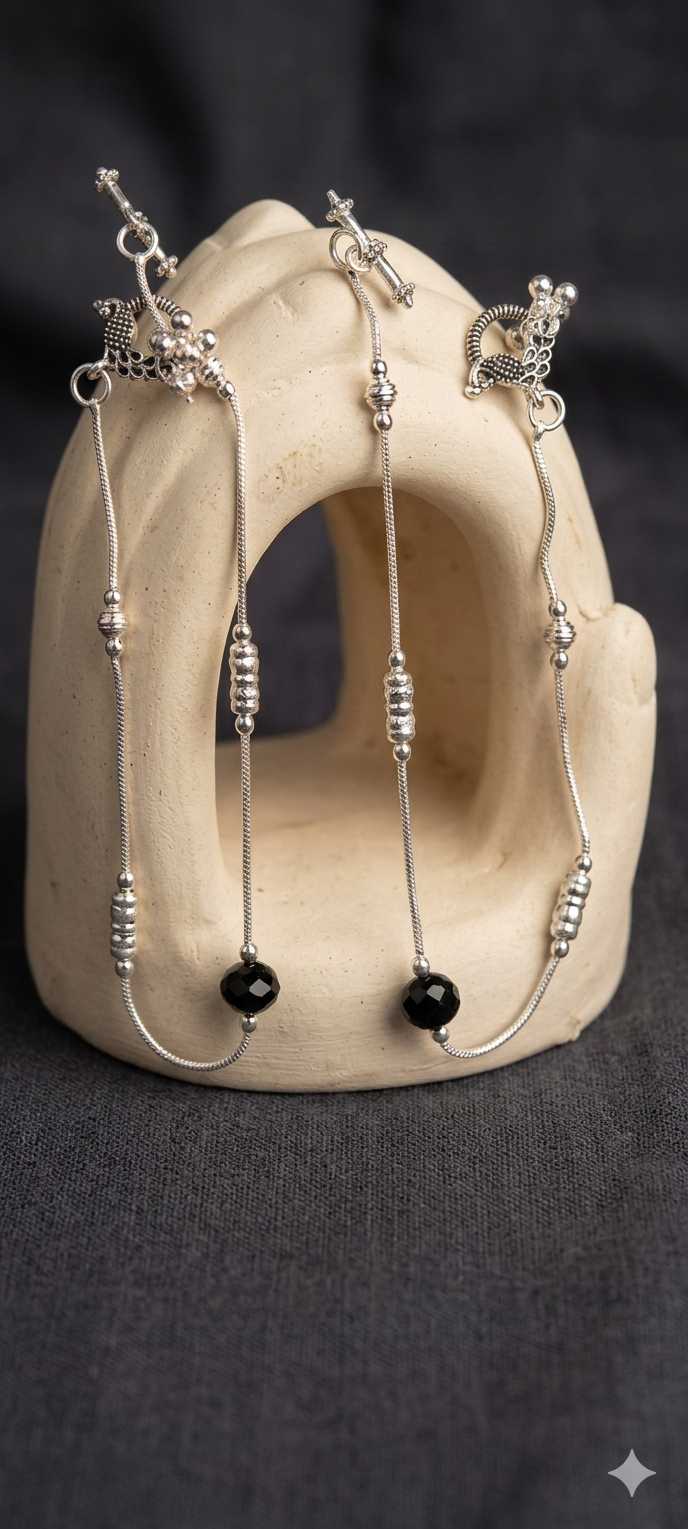 Elegant Black Bead Payal